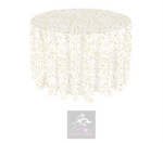 Confetti on White Round Table Cover