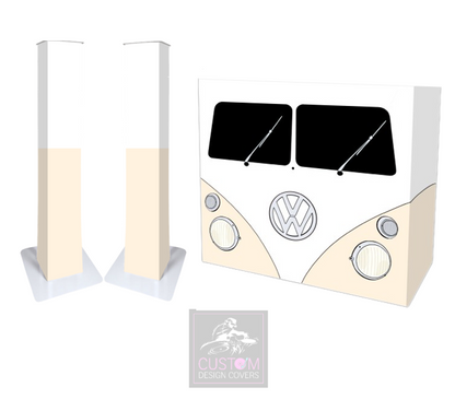 Cream VW Camper Lycra DJ Covers (PACKAGE BUNDLE) - COMBI 