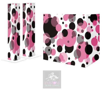 Pink & Black Dots Lycra DJ Covers (PACKAGE BUNDLE) - ADJ PRO