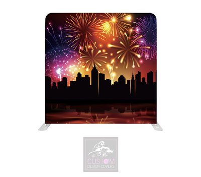 Animated Fireworks Lycra Pillowcase Backdrop Cover