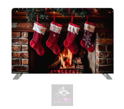 Fireplace Lycra Pillowcase Backdrop Cover (DOUBLE SIDED)