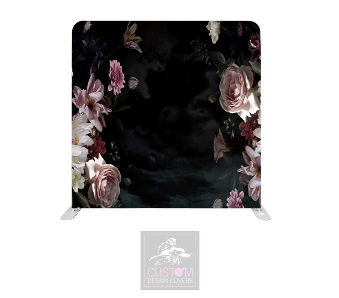 Midnight Flowers Lycra Pillowcase Backdrop Cover (DOUBLE SIDED)