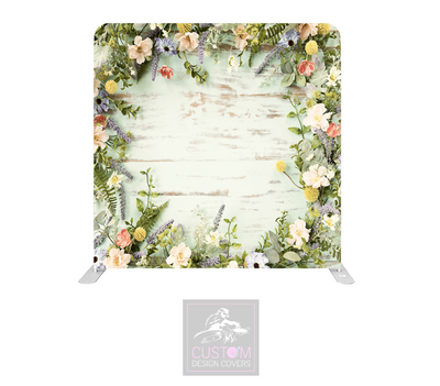 Floral Frame Lycra Pillowcase Backdrop Cover