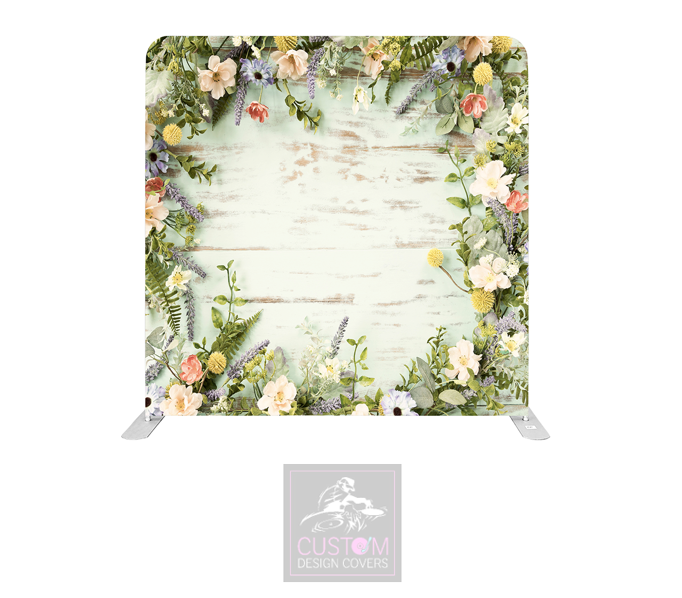 Floral Frame Lycra Pillowcase Backdrop Cover (DOUBLE SIDED)