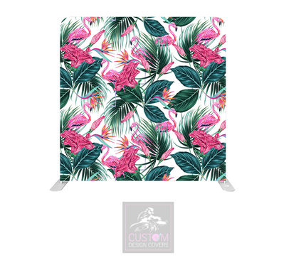 Flamingos & Flowers Lycra Pillowcase Backdrop Cover (DOUBLE SIDED)