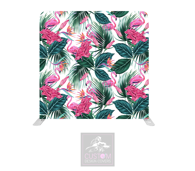 Flamingos & Flowers Lycra Pillowcase Backdrop Cover (DOUBLE SIDED)