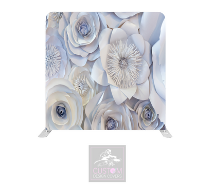 White Flower Lycra Pillowcase Backdrop Cover