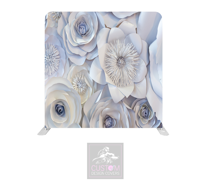 White Flower Lycra Pillowcase Backdrop Cover (DOUBLE SIDED)