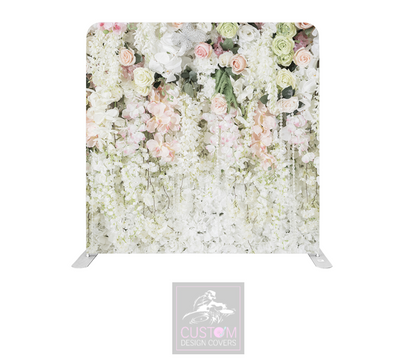 Neutral Flower Effect Lycra Pillowcase Backdrop Cover (DOUBLE SIDED)
