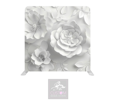 White Flower Lycra Pillowcase Backdrop Cover