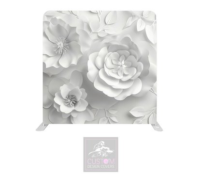 White Flower Lycra Pillowcase Backdrop Cover (DOUBLE SIDED)