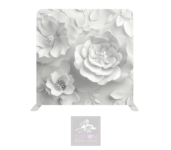 White Flower Lycra Pillowcase Backdrop Cover (DOUBLE SIDED)