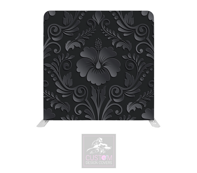 Black Floral Lycra Pillowcase Backdrop Cover