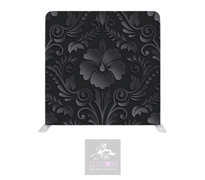 Black Floral Lycra Pillowcase Backdrop Cover