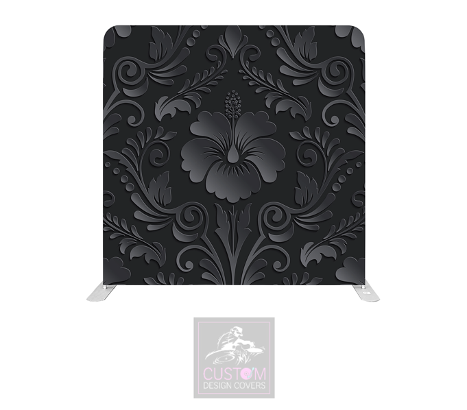 Black Floral Lycra Pillowcase Backdrop Cover