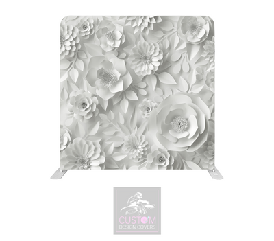 White Paper Flowers Lycra Pillowcase Backdrop Cover