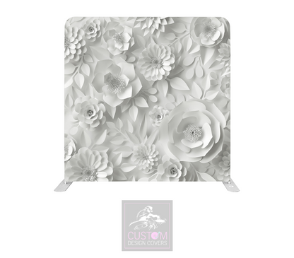 White Paper Flowers Lycra Pillowcase Backdrop Cover (DOUBLE SIDED)