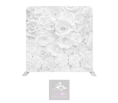 White Rose Lycra Pillowcase Backdrop Cover (DOUBLE SIDED)