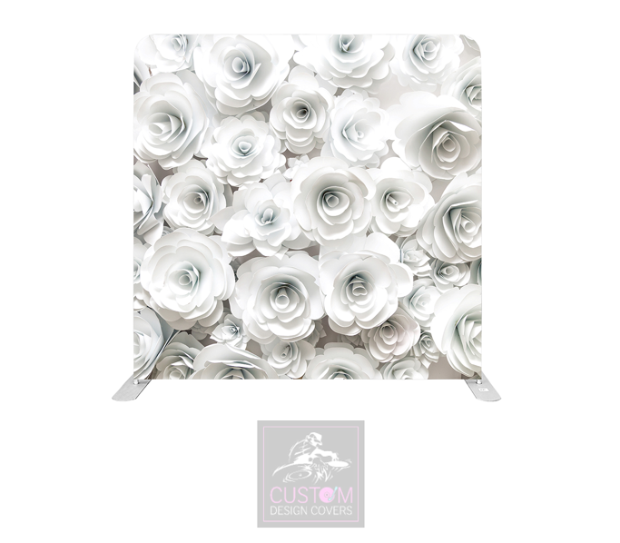 White Paper Flower Effect Lycra Pillowcase Backdrop Cover