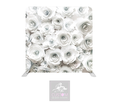 White Paper Flowers Lycra Pillowcase Backdrop Cover (DOUBLE SIDED)