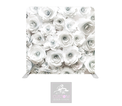 White Paper Flowers Lycra Pillowcase Backdrop Cover (DOUBLE SIDED)