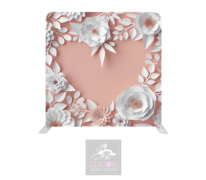 3D Paper Heart Lycra Pillowcase Backdrop Cover