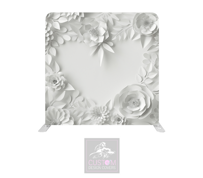 3D Paper Heart Lycra Pillowcase Backdrop Cover