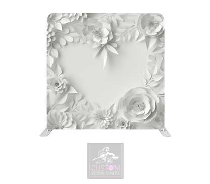3D Paper Heart Lycra Pillowcase Backdrop Cover