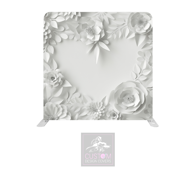 3D Paper Heart Lycra Pillowcase Backdrop Cover