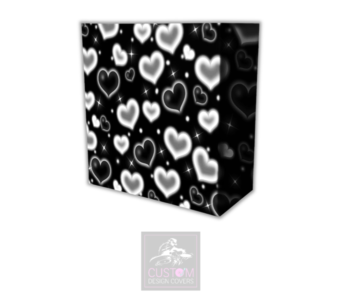 Glowing Hearts Lycra DJ Booth Cover 