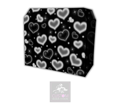 Glowing Hearts Lycra DJ Booth Cover 