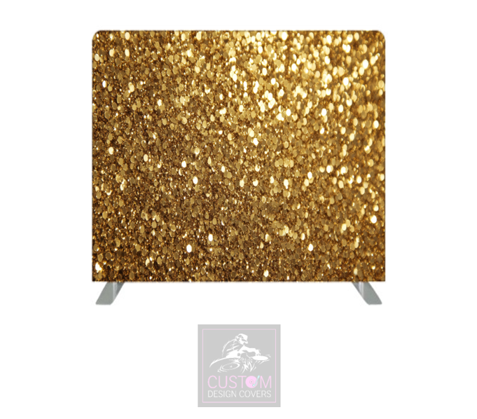 Gold Glitter Effect Lycra Pillowcase Backdrop Cover