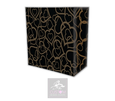 Off Gold Hearts Lycra DJ Booth Cover