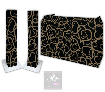 Gold Hearts Lycra DJ Covers (PACKAGE BUNDLE)