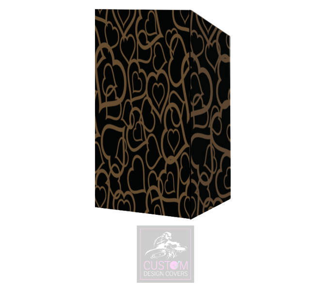 Gold Hearts on Black Booth Cover Micron