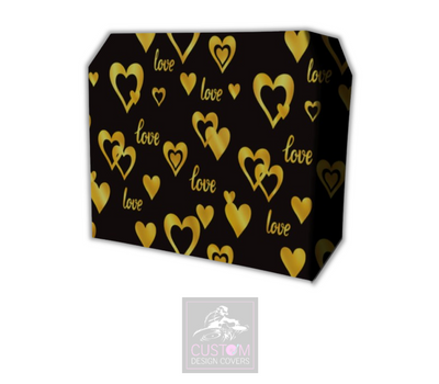 Love & Hearts *GOLD* Lycra DJ Booth Cover