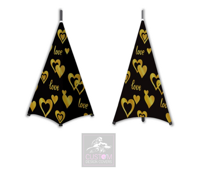Love & Hearts *GOLD* Speaker Stand Lycra Covers
