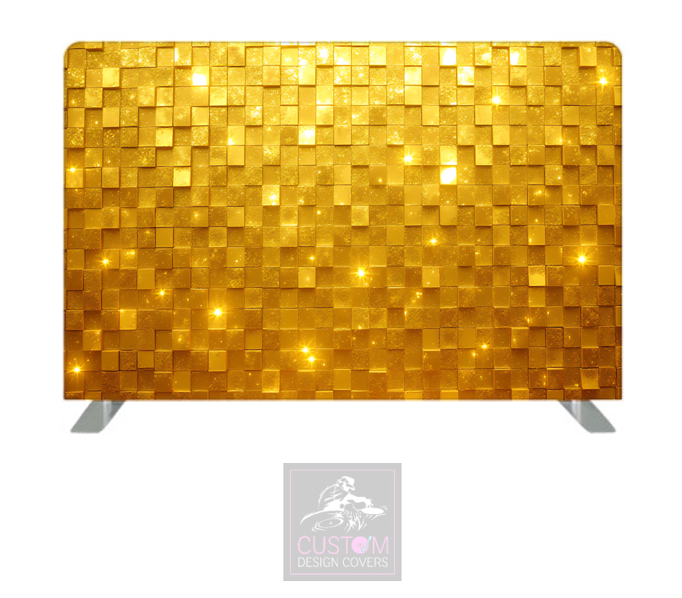 Gold Mosaic Tile Effect Lycra Pillowcase Backdrop Cover