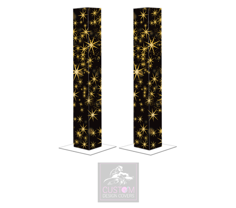 Black Gold Star Podium Covers (PAIR)
