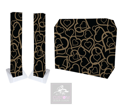 Gold Hearts Lycra DJ Covers (PACKAGE BUNDLE)