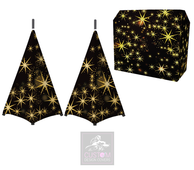 Black Gold Star Lycra DJ Covers (PACKAGE BUNDLE) - MKII 