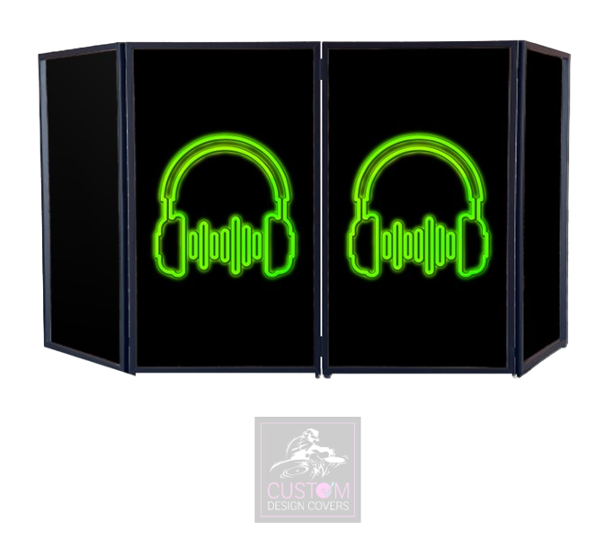 UV EFFECT GREEN HEADPHONES DJ LYCRA FACADE PANELS 