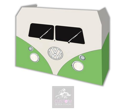 VW Camper GREEN Lycra DJ Booth Cover