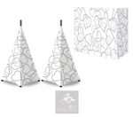 White Wedding Grey Hearts Lycra DJ Booth Cover (PACKAGE BUNDLES) - TRUSS 