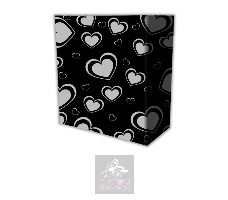 Grey Hearts Lycra DJ Booth Cover 