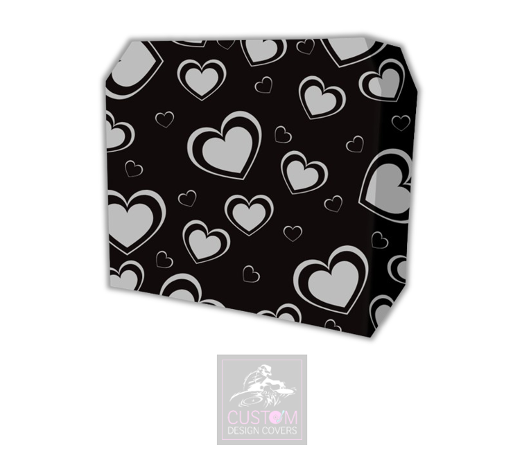 Grey Hearts Lycra DJ Booth Cover 