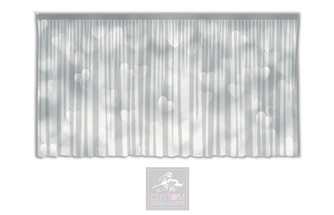 Grey Hearts Backdrop Curtain