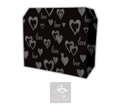 Love & Hearts *GREY* Lycra DJ Booth Cover