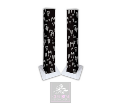 Love & Hearts *GREY* Lycra DJ Covers (PACKAGE BUNDLE)