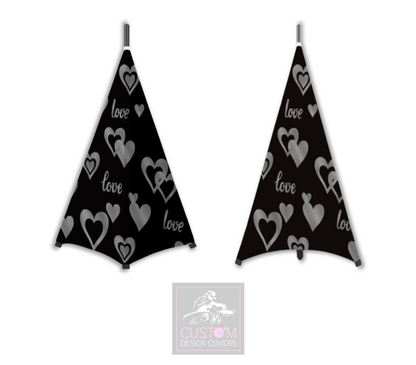 Love & Hearts *GREY* Lycra DJ Covers (PACKAGE BUNDLE)